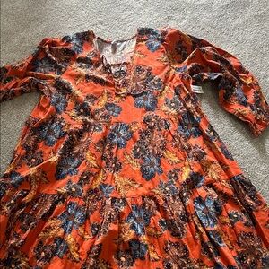 Old Navy Orange and Blue Floral Women’s Dress